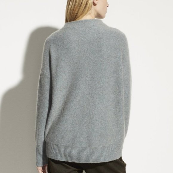 Vince Plush Boiled Cashmere Funnelneck sweater in Heather Patina NWT - Picture 2 of 7